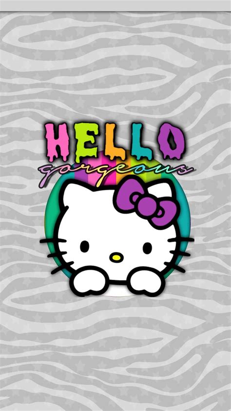 Hello Kitty Wallpaper With The Word Hello Kitty On Its Face And Zebra