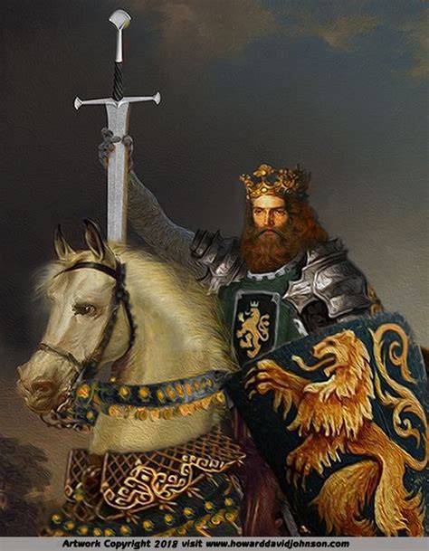 King Arthur Portrait Painting Excalibur Traditional King Arthur Legend