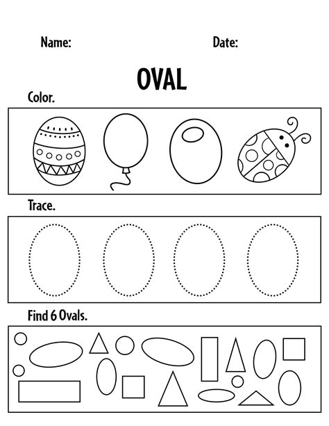 Free Oval Worksheets For Preschool ⋆ The Hollydog Blog