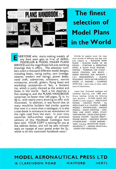 Fileaeromodeller Plans Handbook Advert Ama 1964 The Brighton