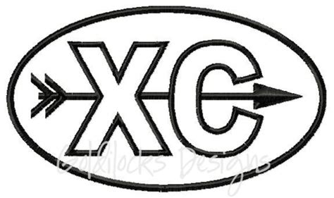 Cross Country Xc Logo Embroidery Design With Filled Arrow And Etsy