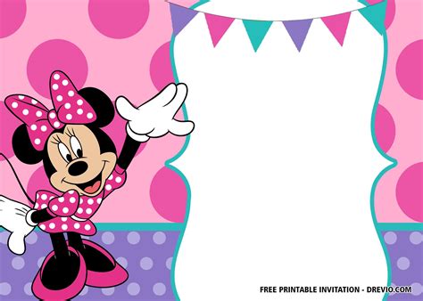 Cool 30 Free Printable Minnie Mouse Birthday Invitation Templates