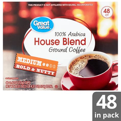 Great Value 100 Arabica House Blend Medium Roast Coffee Pods 48 Ct
