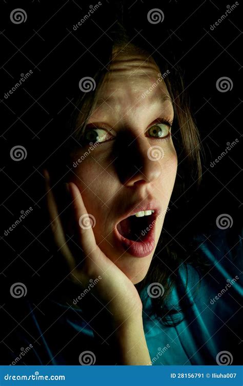 Girl Screams In Fright Stock Image Image Of Afraid Facial