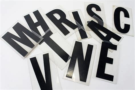 Sign Letters In Black On Clear Plastic By Flattirevintage On Etsy