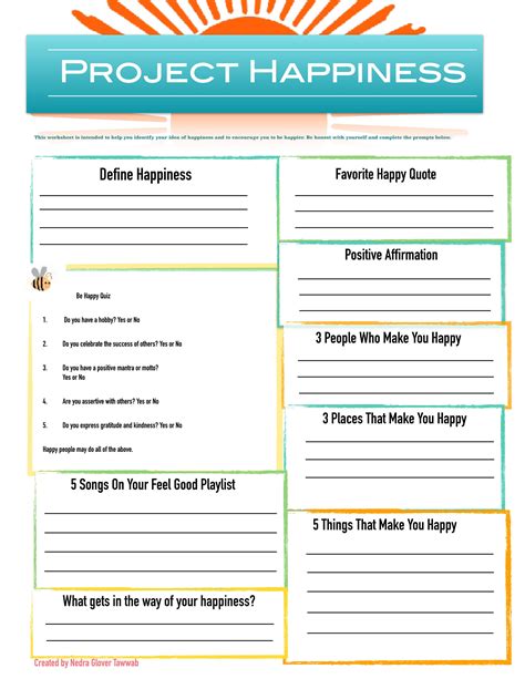 What Makes You Happy Worksheet