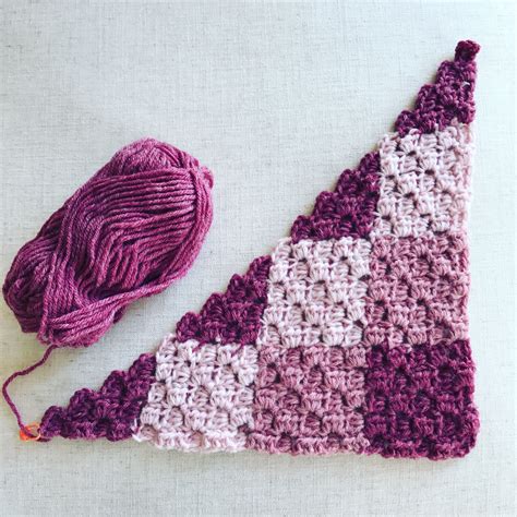 Gingham Crochet Corner To Corner Blanket In Lionbrand Wool Ease Yarn