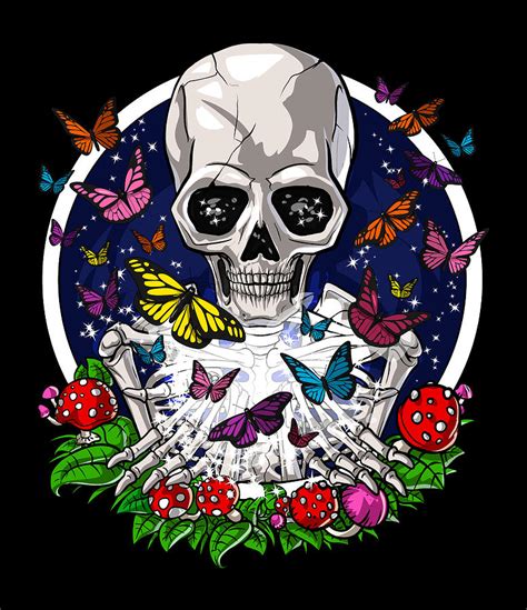 Psychedelic Hippie Skull Digital Art By Nikolay Todorov Pixels