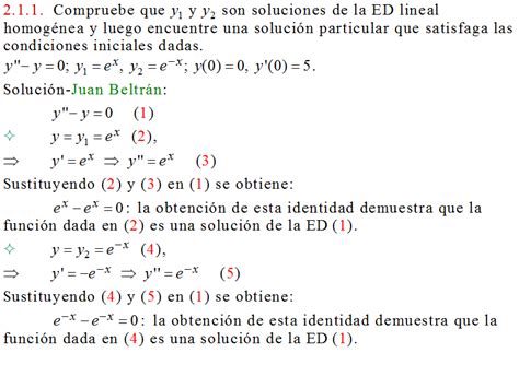 Cálculo21 Ecuación Diferencial Lineal De Segundo Orden Principio De