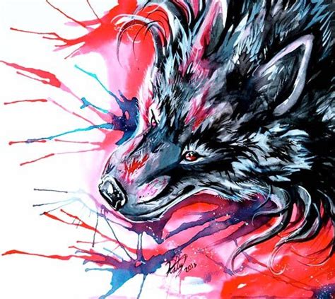Dark Wolf Color Drawing By Katy Lipscomb Art From Alpharetta United
