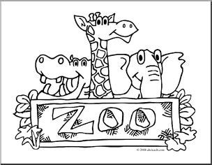 Zoo animals coloring book by jan sovak paperback $3.99. Clip Art: Zoo Graphic (coloring page) I abcteach.com ...