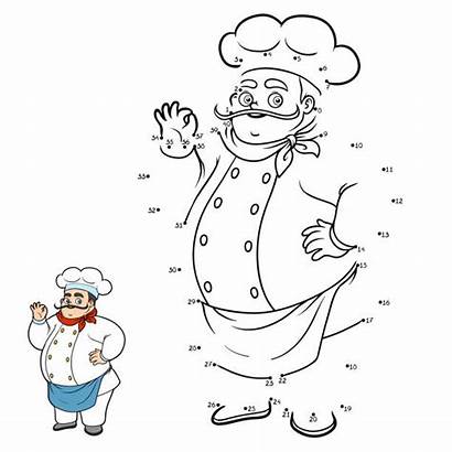 Connect Dots Chef Numbers Illustration Vector Clip
