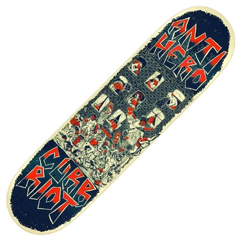 Antihero Skateboards Curb Riot Redux Bonered Skateboard Deck 85