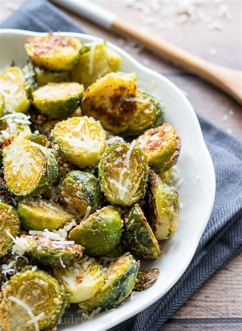 Garlic brussels sprouts with crispy bacon. Parmesan Roasted Brussels Sprouts | I Wash You Dry