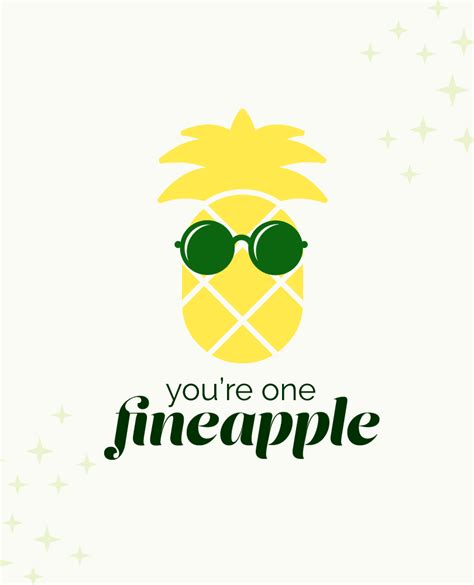 Pineapple Food Pun Youre One Fineapple Cute Pineapple Pineapple