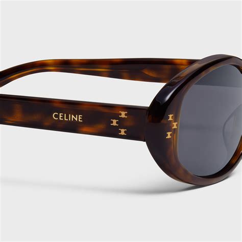 Oval S212 Sunglasses In Acetate Dark Havana 4s212cplb19dt Celine