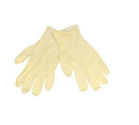 Cream Light Yellow Latex Rubber Gloves For Hospitals At Best Price