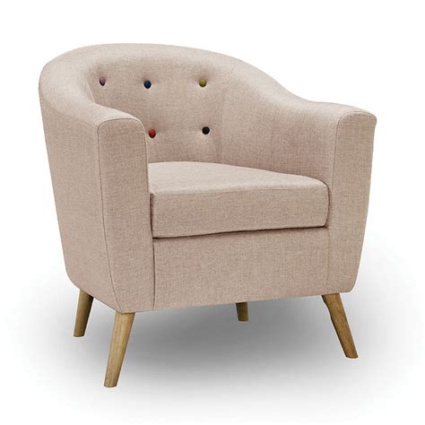 Tbfit Linen Fabric Accent Chair Mid Century Modern Armchair For Living