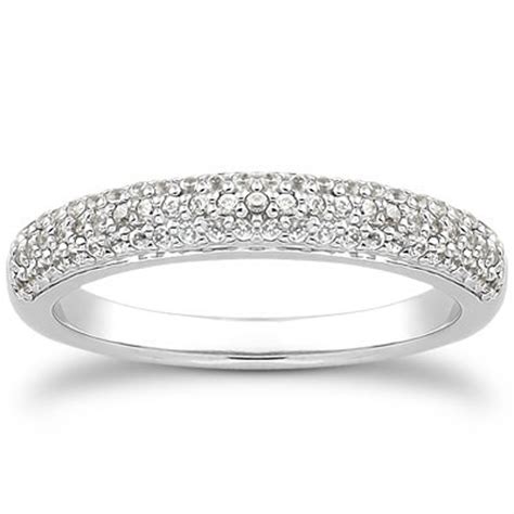 Triple Row Micro Pave Diamond Wedding Ring Band In 14k White Gold Richard Cannon Jewelry
