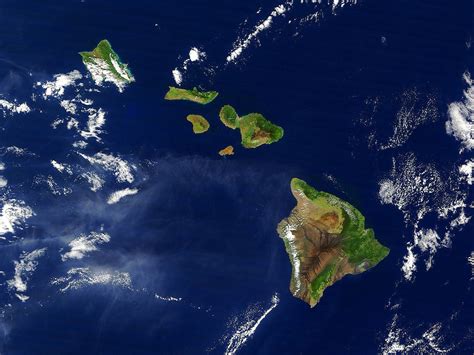 Hawaii Images Satellite Image Of The Hawaiian Islands Hd Wallpaper And