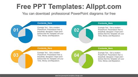 Four Pie Chart Powerpoint Diagram Template Four Pie Chart Powerpoint