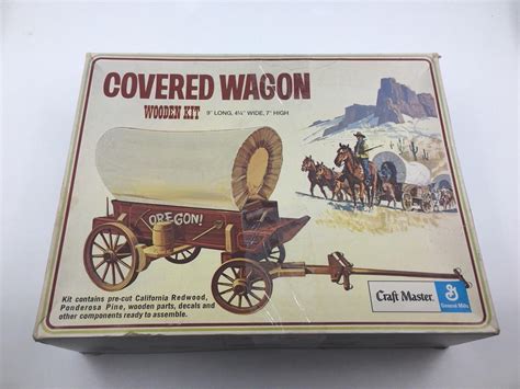 1971 Covered Wagon Wooden Model Kit 50121 Craft Master And General