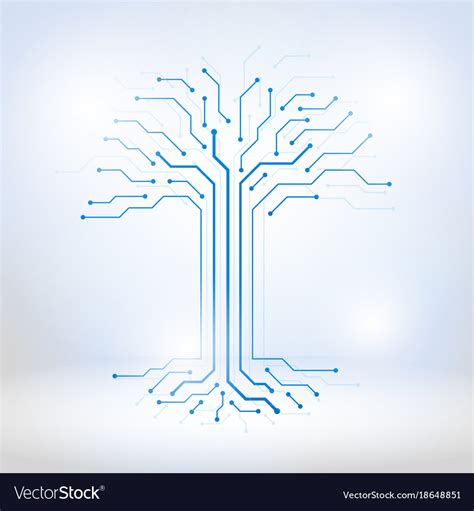 Digital Tree Made Of Circuits Royalty Free Vector Image