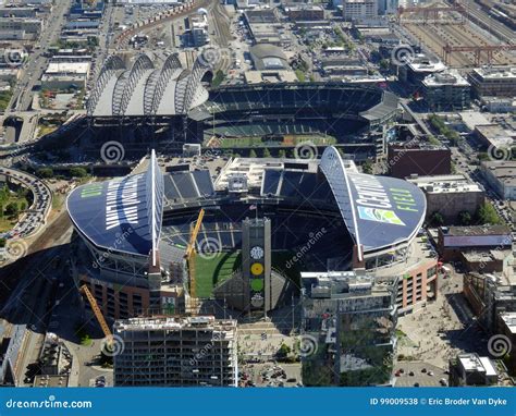 Aerial View Of Centurylink Field And Safeco Field Editorial Stock Photo