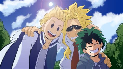 Anime My Hero Academia Mirio Togata Izuku Midoriya All Might Toshinori