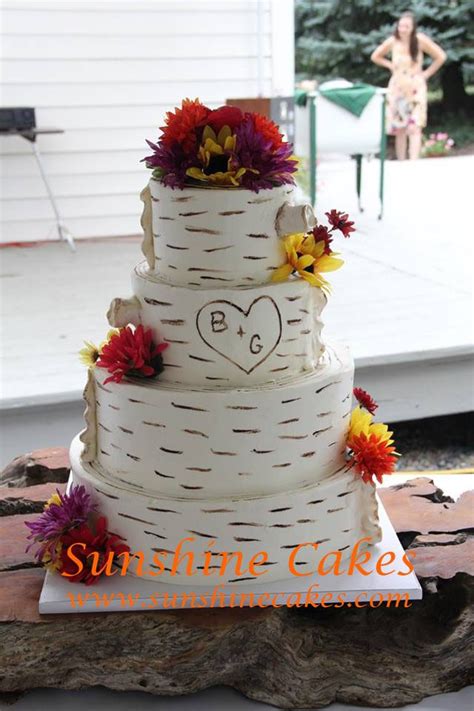 Birch Bark Wedding Cake Sunshine Cake Wedding Cakes Cake