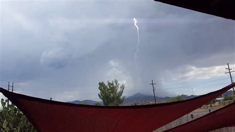 Close Lightning And Thunder From A Thunderstorm In Tucson Az July