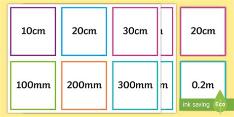 Free Converting Mm Cm M And Km Length Equivalents Matching Cards