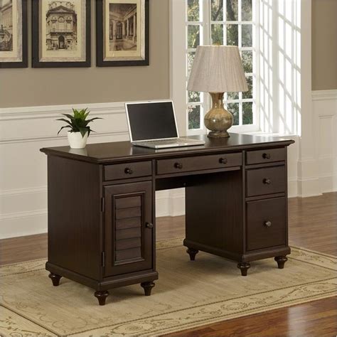 Bowery Hill 5 Drawer Wood Computer Desk In Espresso Bh 528016