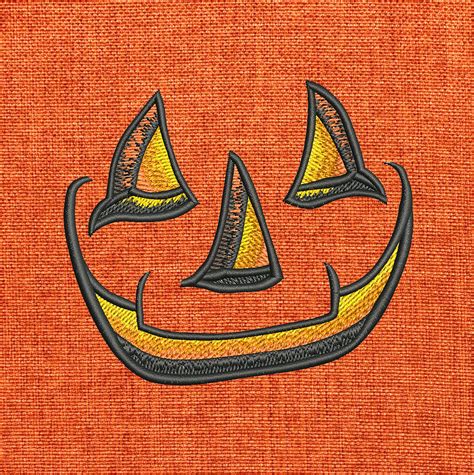 Smiling Jack O Lantern Face Machine Embroidery Design Etsy