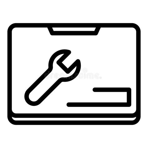 Computer Service Icon Outline Style Stock Vector Illustration Of