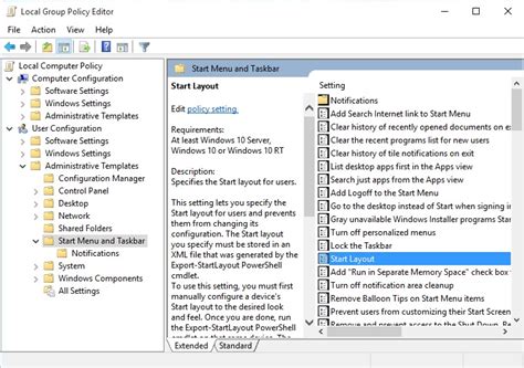 Customize Windows 10 Start And Taskbar With Group Policy Configure