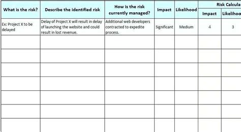 Risk Register Template Excel 45 Useful Risk Register Templates Word