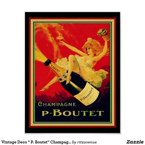 Vintage Deco P Boutet Champagne Poster In 2022 Wine