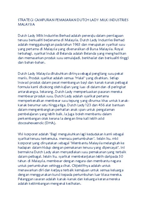 Ini kerana, selain perlu mereka bentuk strategi produk (perkhidmatan), perletakan harga, pengedaran dan promosi, pemasar perkhidmatan perlu menyokong proses. (PDF) STRATEGI CAMPURAN PEMASARAN SYARIKAT DUTCH LADY ...