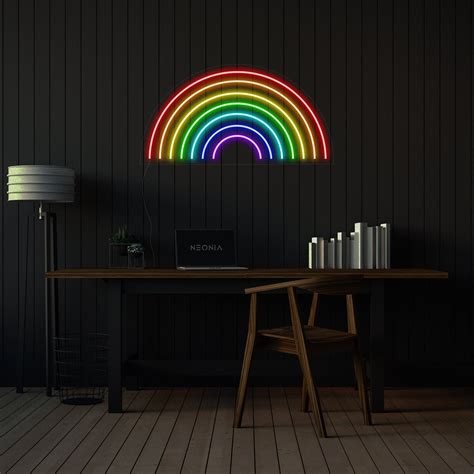 Rainbow Neon Sign Rainbow Wall Decor Neon Sign Bedroom Etsy