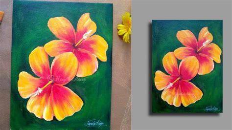 Flower Painting On Canvas Tutorial Best Flower Site