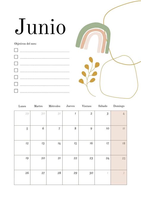 Plantilla Calendario Mensual Boho Minimalista Nude Templates By Canva Business Cards And