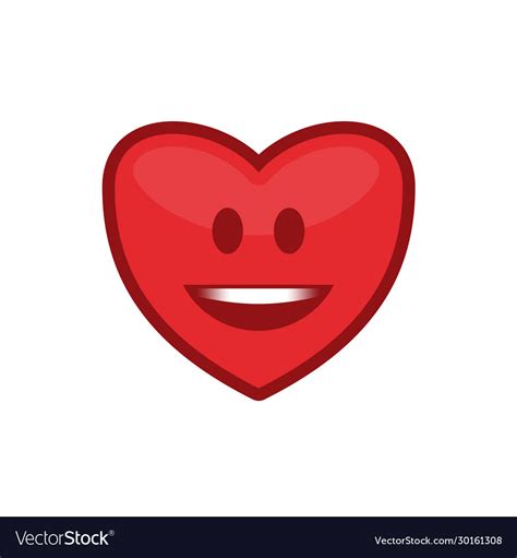 Heart With Smile Royalty Free Vector Image Vectorstock