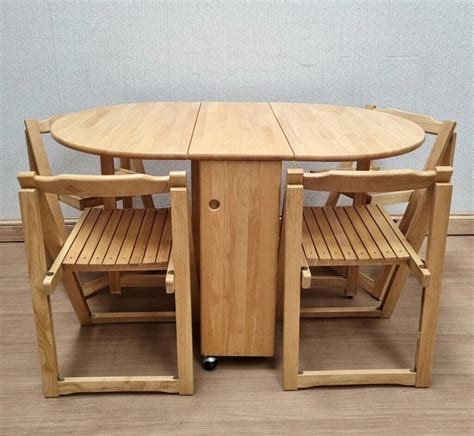 Dining Table 4 Сhairs Extending Wooden Dining Table Four Chairs Drop