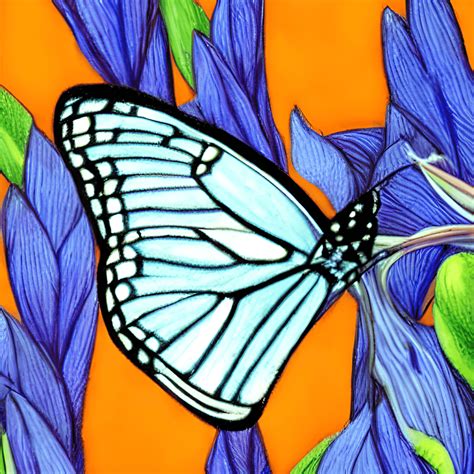 Blue Monarch Butterfly Drawing · Creative Fabrica