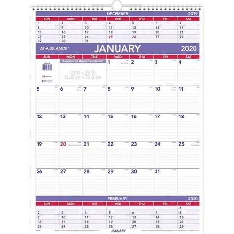 3 Month Wall Calendar Wirebound 3mpp Jan Dec 22 X29 Be Rd Aagpm1028