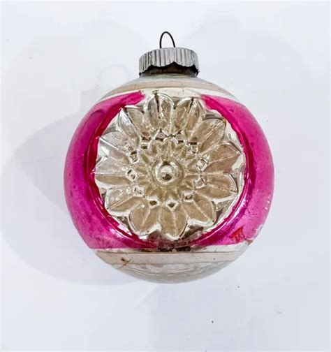 Vintage Shiny Brite Star Indent Stripe Mercury Glass Christmas Ornament