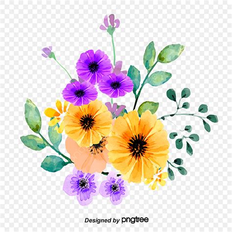 Yellow Watercolor Flowers Png Image Watercolor Painted Yellow Flowers