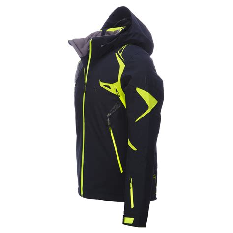 Spyder Pinnacle Ski Jacket Men Black Theory Green Bryte Yellow