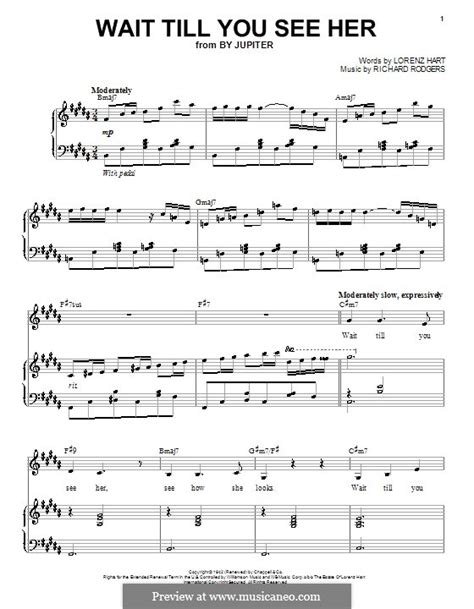 wait till you see her by r rodgers sheet music on musicaneo